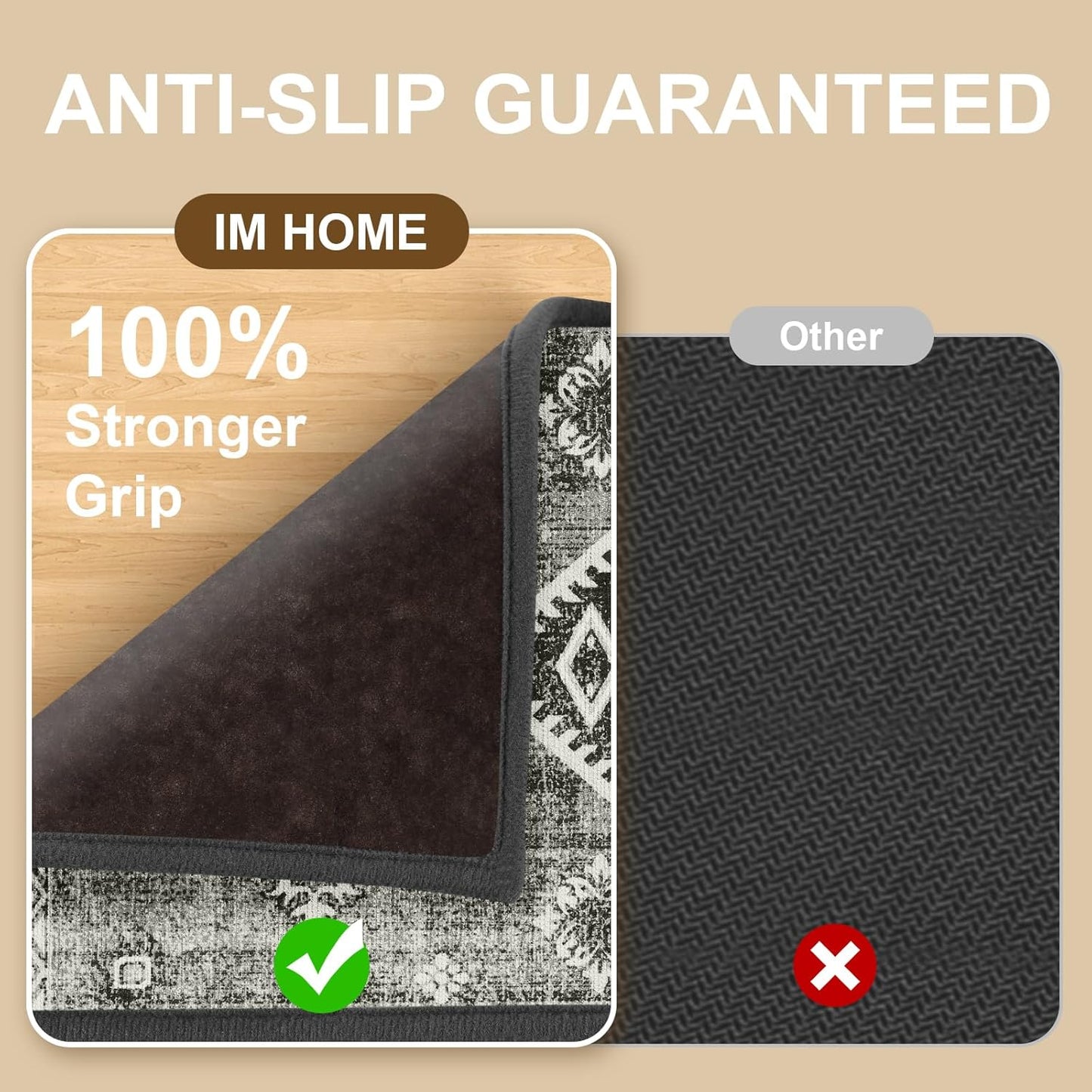Non Slip Stair Treads for Wooden Steps Indoor, Dark Grey, 15pcs, 30"X8", Soft Carpet Mat, Machine Washable Boho Carpet Treads with Reusable Adhesive Backing, Safety Stair Tread for Dogs, Kids, Elders