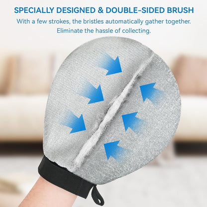 Pet Grooming Glove Hair Remover Brush Gentle Deshedding Efficient Pet Mitt Pet Massage Gloves Left & Right Hand Draw Dogs Cats Horses Long Short Fur (1Pair Left & Right Hand (Blue))