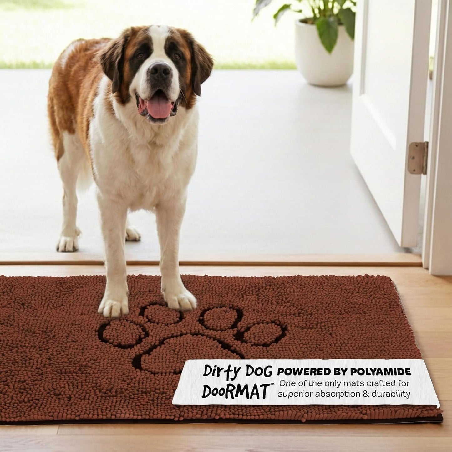 Dog Gone Smart Dirty Dog Doormat - Fast Drying Rug with Super Gripper Backing for Clean Floors - Super Absorbent and Machine Washable Mat for Muddy Paws - Grey