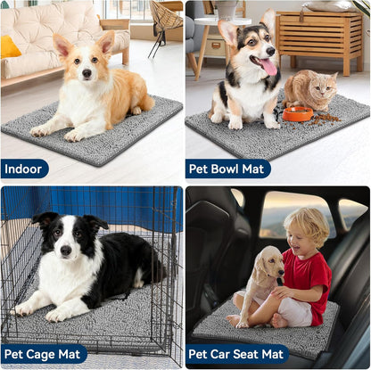 Bcoimo Super Absorbent Dog Door Mat, 30"*20" Anti Slip Mat for Muddy Paws, Pet Rugs for Dirty Paws Washable that Absorbs Moisture and Dirt, for Dog Cage and Pet Resting Carpet