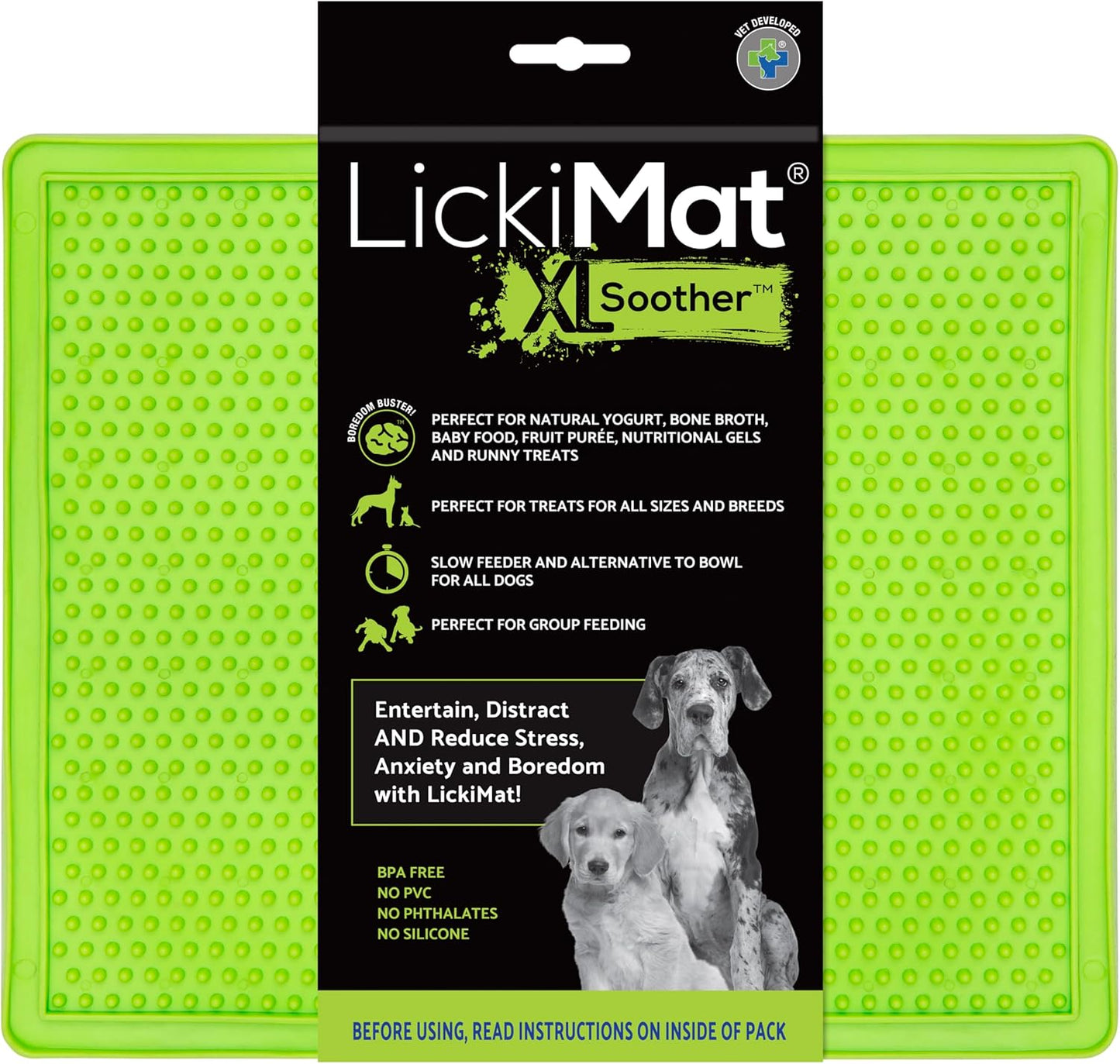 LickiMat X Large Breed Buddy Dog Lick Mat, Dog Calmer, Slow Feeder, Anxiety Reliever Alternative to Puzzle Toys, Slow Feeding Bowls. Use Peanut Butter, Wet, Raw, Mixed Food, Healthy Treats - Orange