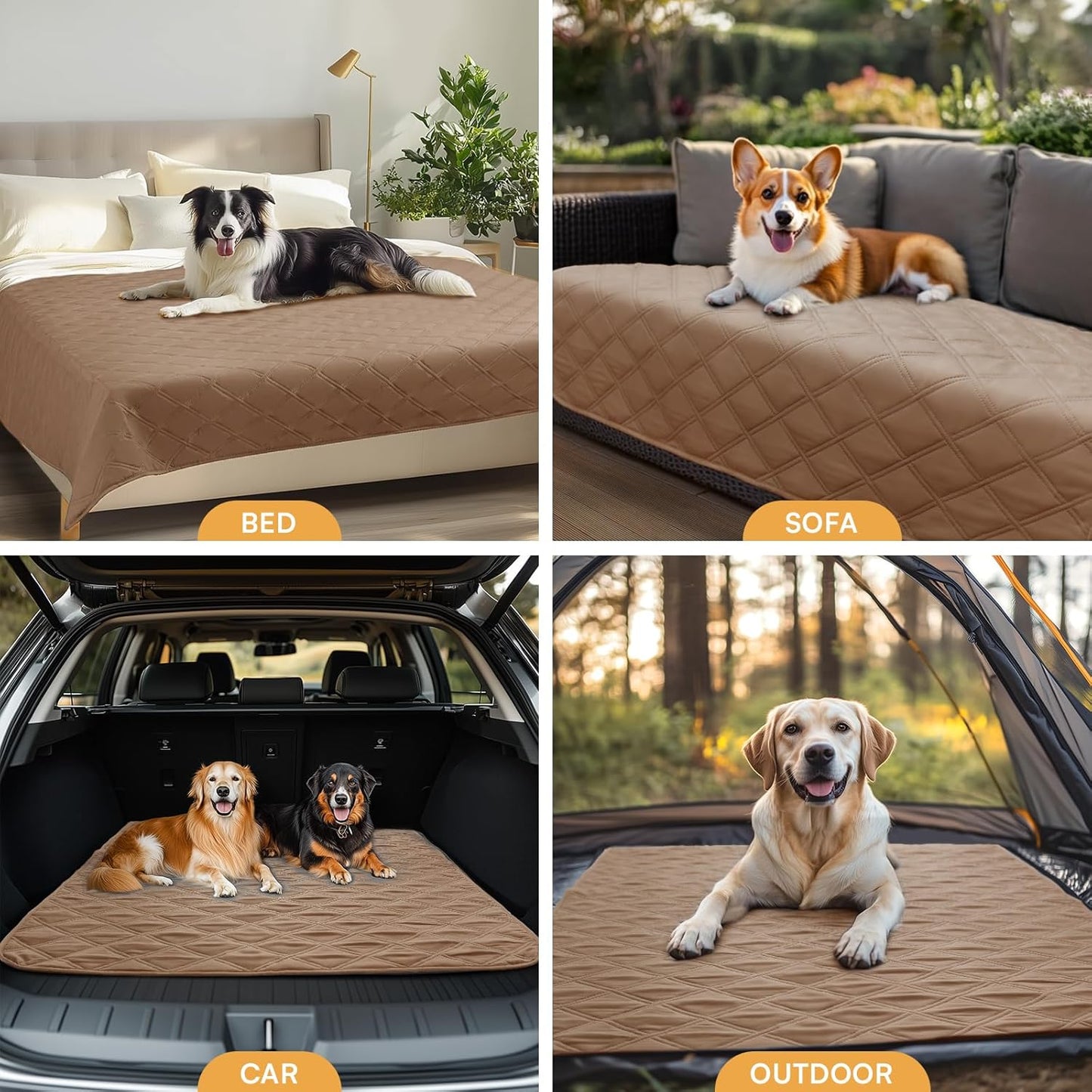 Luciphia 100% Waterproof Couch Cover Blanket for Dogs Anti-Slip Pet Couch Protector Sofa Mat Puppy Cat with Non-Slip Bottom, Grey, 30x70 Inch