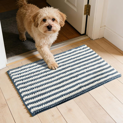 Dog Door Mat for Muddy Paws - Absorbent Quick-Dry Non-Slip Washable Chenille Pet Rug, Indoor Entryway Mat for Front Door & Crate (Brown, 24" L*16" W)