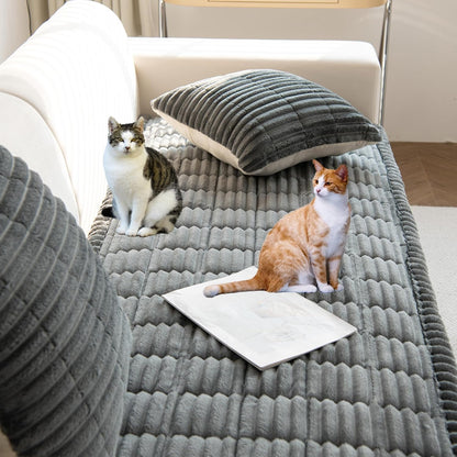 Mivnue Pet Couch Cover, Couch Covers for Dogs, Washable Dog Sofa Covers Couch Protector, Fuzzy Non Slip Couch Slipcover Pet Friendly (Brown, 27.6" x 59.1")
