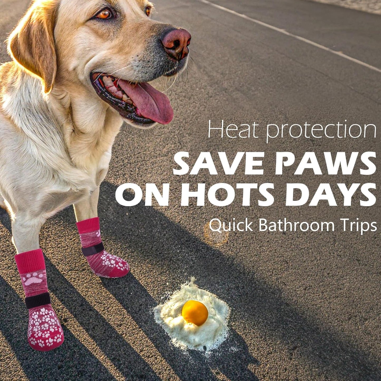 EXPAWLORER Anti Slip Dog Socks to Prevent Licking Paws, Dog Shoes for Hot Pavement, Dog Booties for Small Medium Large Senior Dogs, Traction Control Boots & Paw Protectors for Hardwood Floors
