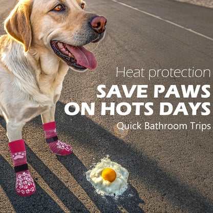 EXPAWLORER Anti Slip Dog Socks to Prevent Licking Paws, Dog Shoes for Hot Pavement, Dog Booties for Small Medium Large Senior Dogs, Traction Control Boots & Paw Protectors for Hardwood Floors