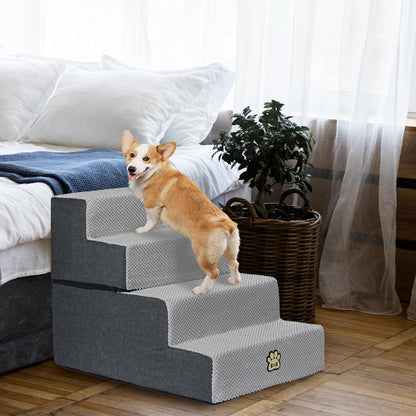 Pet Steps Dog Stairs for Sofa Couch and Bed High Density Sponge Pet Ramp with Removable Washable Cover Non-Slip Base Stable Dog Steps 15.7" H