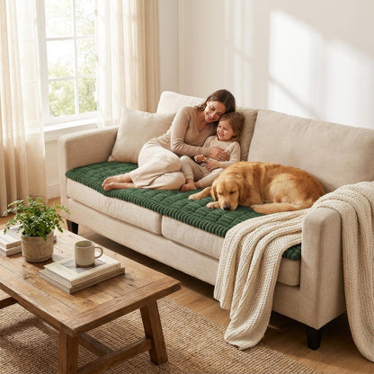 Smiry Couch Cover for Dogs, Non Slip Washable Sofa Protector for Pets, Soft Furniture Cover for Leather & Fabric Couches, Cozy Protect Against Fur, Dirt & Everyday Messes (Dark Grey, 27.6" x 59")