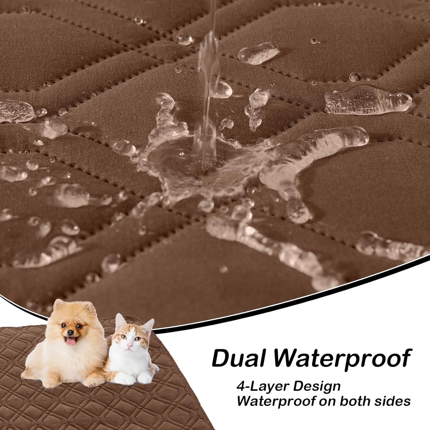 hyha Waterproof Dog Bed Blanket, Soft Pet Blankets, Waterproof Couch Cover for Dogs, Reversible Sofa Covers Washable for Furniture (30x70 Inch, Taupe/Beige)