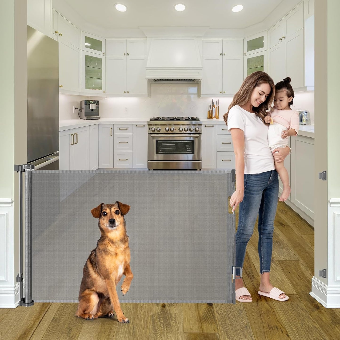 Extra Wide Baby Gate for Large Openings Retractable Baby Gates Indoor Outdoor Extra Long Dog Gate for Doorway Stair Gates for Kids or Pets Extra Large Dog Gate for Stairs