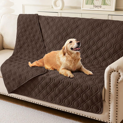 hyha Waterproof Dog Bed Blanket, Soft Pet Blankets, Waterproof Couch Cover for Dogs, Reversible Sofa Covers Washable for Furniture (30x70 Inch, Taupe/Beige)