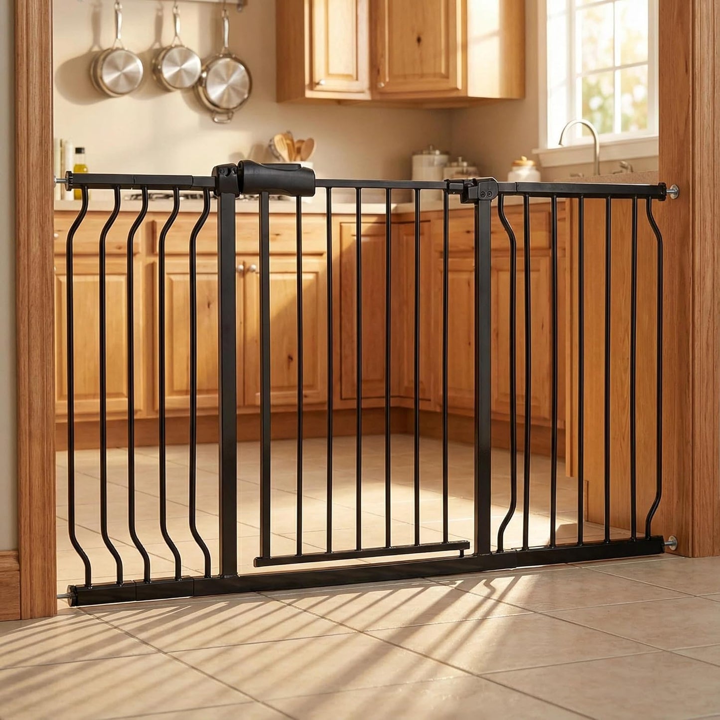 Extra Wide 76.4-81 Inch Large Baby Gates for Stairs, Doorways - No Drilling, Pressure Mounted Pet Gates for Kids & Dogs
