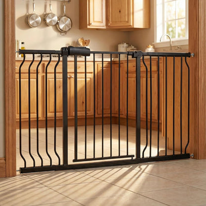Extra Wide 76.4-81 Inch Large Baby Gates for Stairs, Doorways - No Drilling, Pressure Mounted Pet Gates for Kids & Dogs