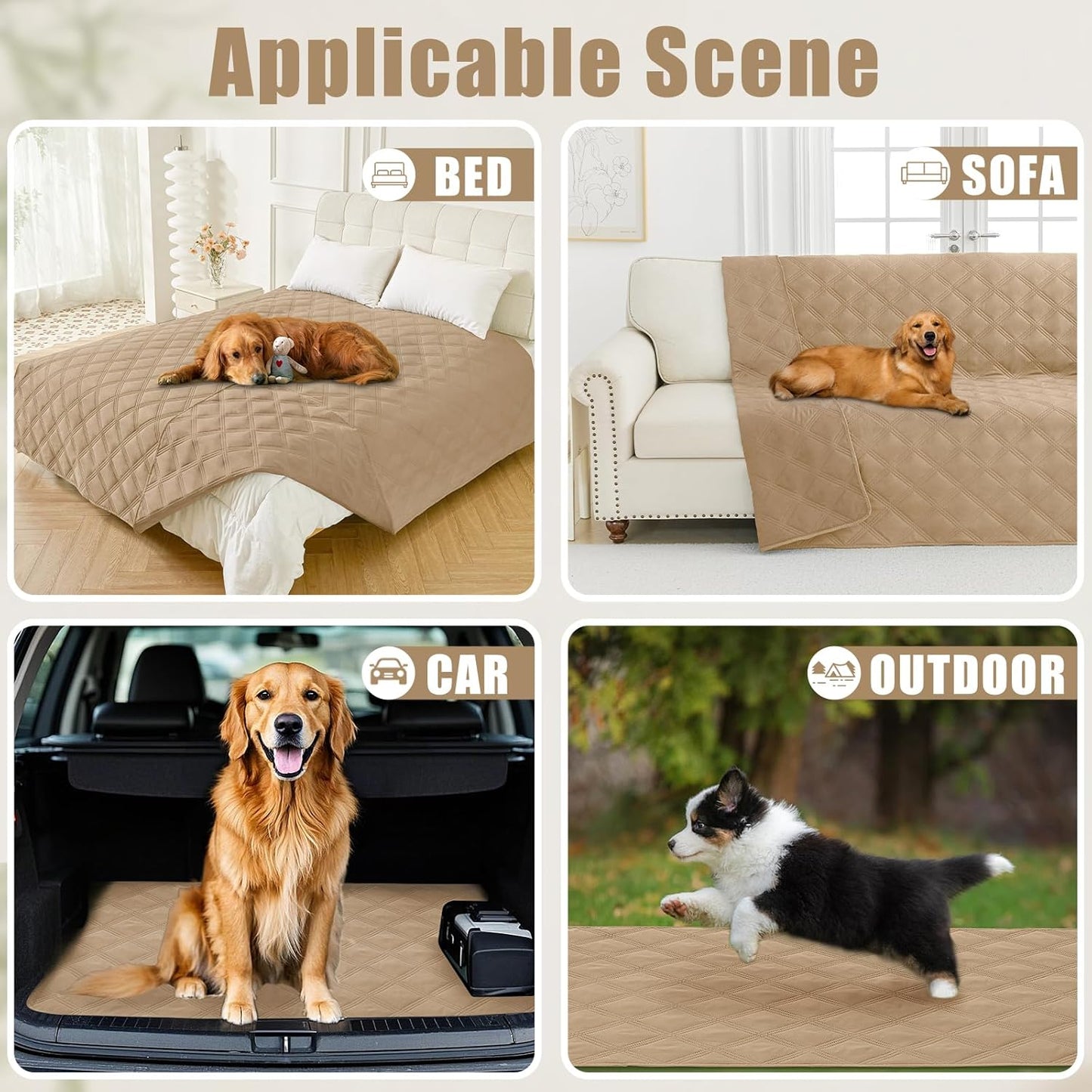 Smiry Waterproof Dog Bed Cover Blanket 30x70, Soft Reversible Pet Blanket, Washable Leakproof Cats Dogs Couch Cover for Sofa, Couch, Furniture, Grey/Dark Grey