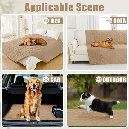 Smiry Waterproof Dog Bed Cover Blanket 30x70, Soft Reversible Pet Blanket, Washable Leakproof Cats Dogs Couch Cover for Sofa, Couch, Furniture, Grey/Dark Grey