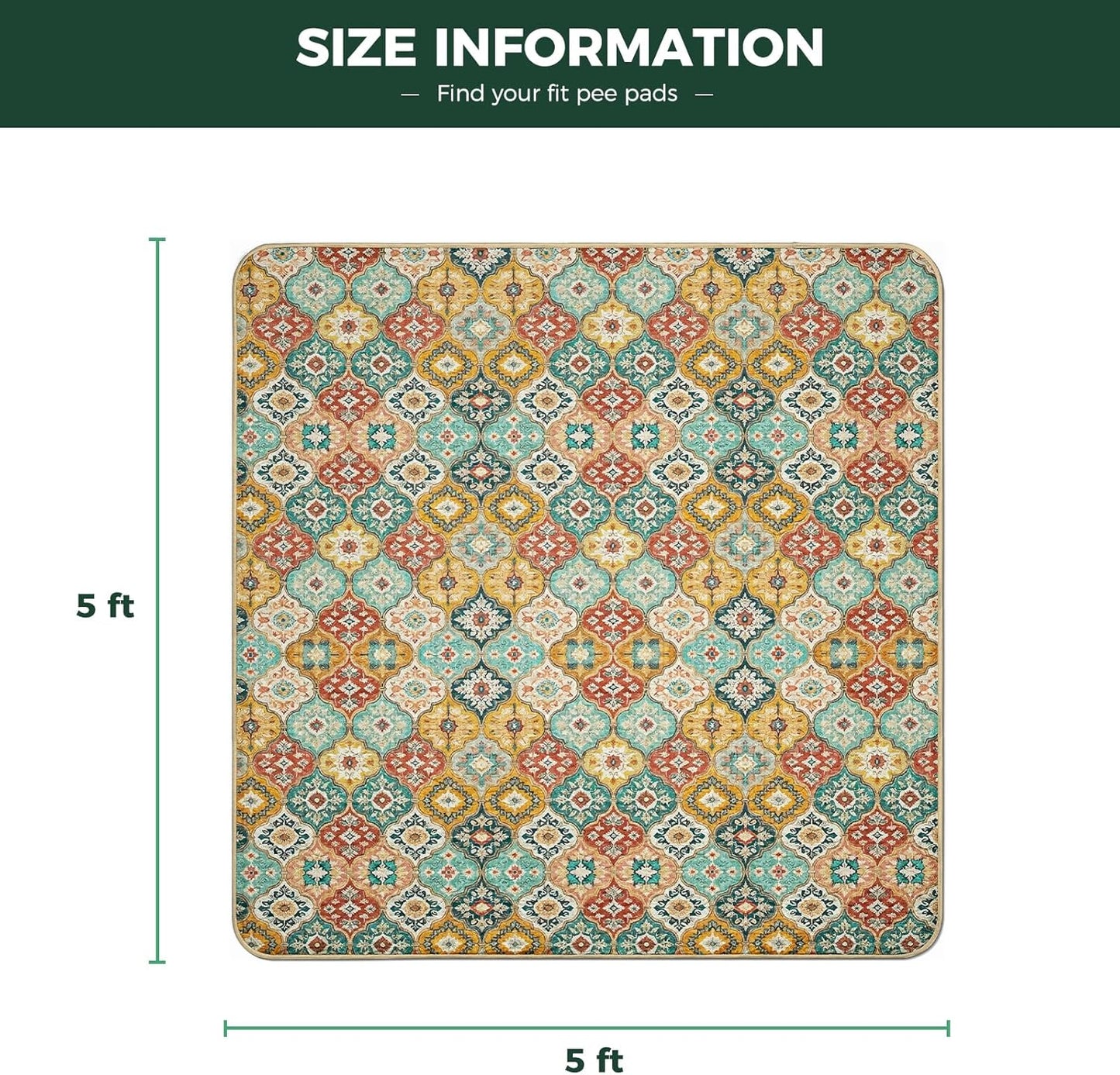 FXW Washable Pee Pads for Dogs, Puppy Pads with Super Absorbent, Specifically Designed for FXW Rollick/Homeplus 24inch 6 Panels Dog Playpen, 39" x 63" Rectangle, Khaki, 1 Pack