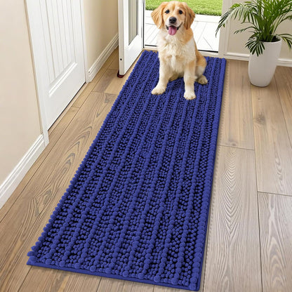 Smiry Dog Door Mat for Muddy Paws 30x20, Extra Soft Absorbent Chenille Doormat, Trap Moisture and Dirt, Non-Slip Machine Washable Front Door Mat for Indoor Entrance Inside Floor, Grey