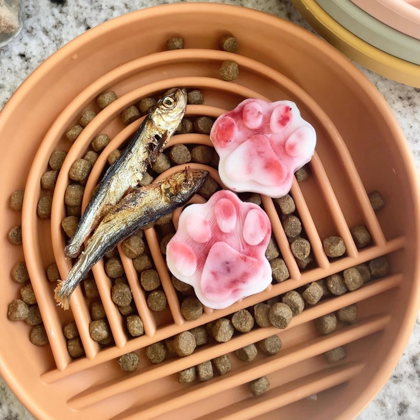 Should We Go? Slow Feeder for Dogs & Puppies, The Slowdown Bowl Silicone Slow Eating, Modern Lick Mat Design, Reduces Gulping, Fits 2 Cups, 7.5” Across x 1.5” Tall, Mealtime Challenge, Medium-Blush