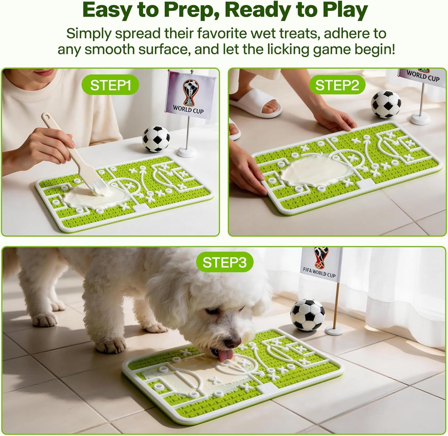 Official FIFA World Cup 2026 Edition, Dog Lick Mat, Dog Slow Feeder Anxiety Relief Enrichment Pet Toy with Anti-Slide Base for Small & Medium Dogs,12.6 × 7.9 inches