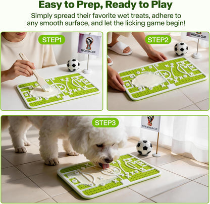 Official FIFA World Cup 2026 Edition, Dog Lick Mat, Dog Slow Feeder Anxiety Relief Enrichment Pet Toy with Anti-Slide Base for Small & Medium Dogs,12.6 × 7.9 inches