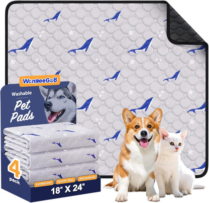 WanpeeGoo Washable Pee Pads for Dogs, 2Pack Reusable Puppy Pads, Super Absorbent & Leakproof Dog Pads, Anti-Slip Dog Pee Pads for Puppy Training & Incontinence, Feather Pattern 36"x41"