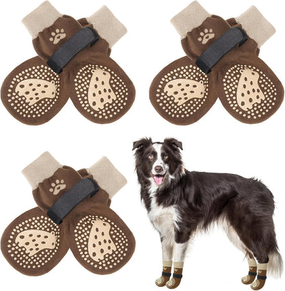 SCENEREAL 6Pcs Anti Slip Dog Socks to Prevent Licking Paws for Hot/Cold Pavement, Dog Grippy Socks for Hardwood Floors, Dog Shoes for Boots & Paw Protectors for Puppy Small Medium Large Senior Dogs