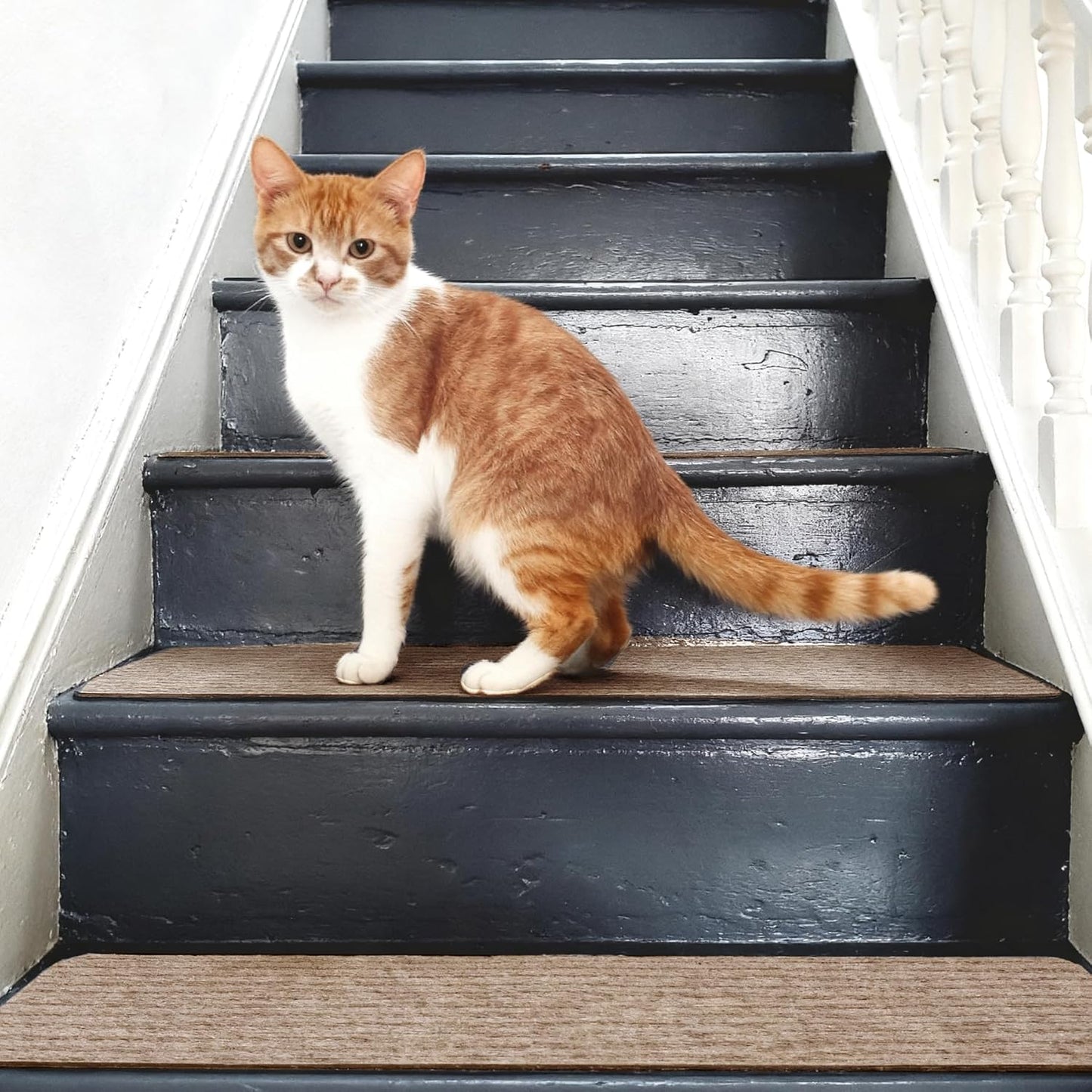Extra Wide Non Slip Stair Treads for Wooden Steps – 15 Pack 9" x36'' Extra Wide Carpet Runners with Reusable Adhesive, Step Pads for Dogs, Kids, Seniors, Machine Washable – Geige