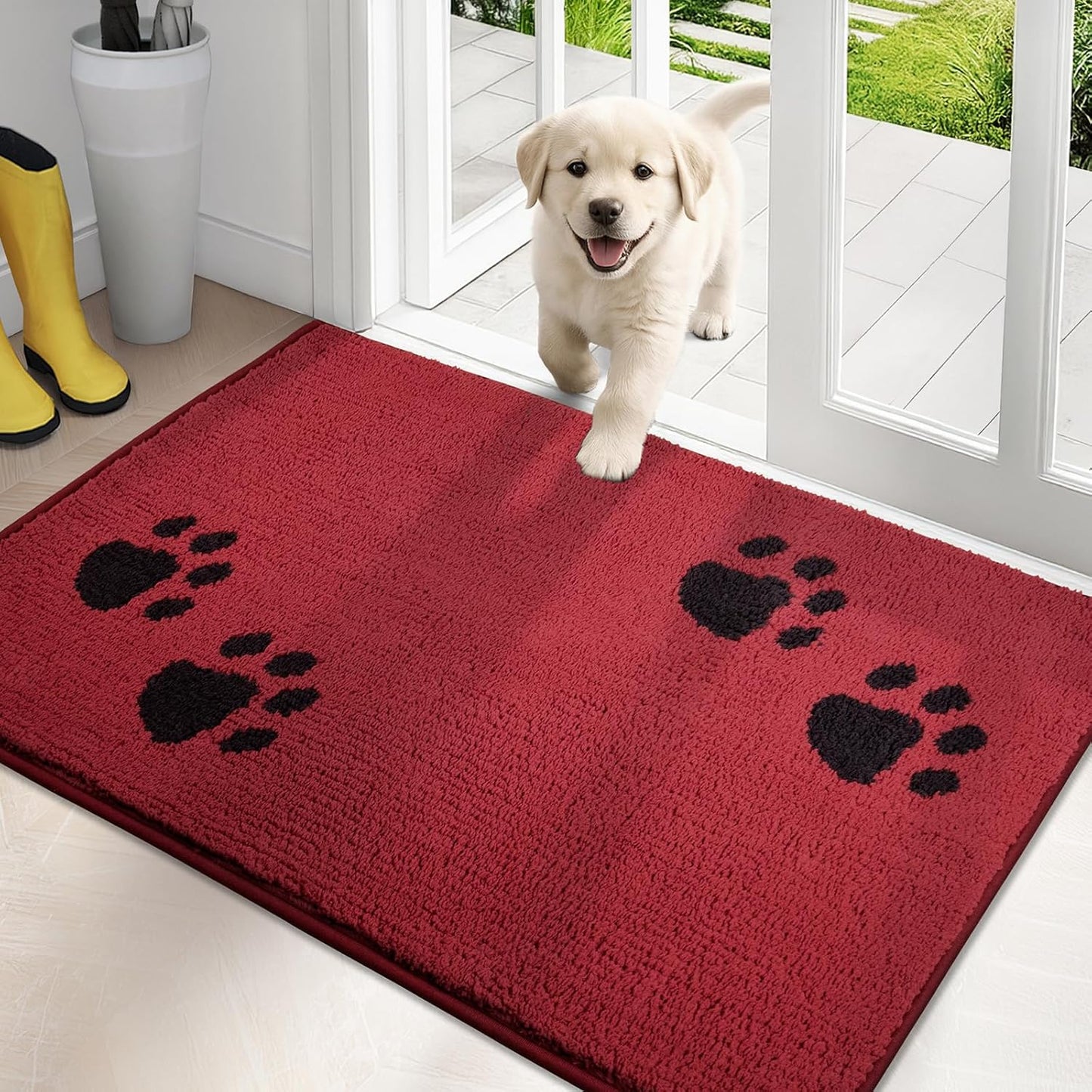 PURRUGS Dirt Trapping Door Mat 20" x 31.5", Non-Skid/Slip Machine Washable Microfiber Entrance Rug, Shoes Scraper, Dog Doormat, Super Absorbent Floor Mat for Muddy Wet Shoes and Paws, Grey