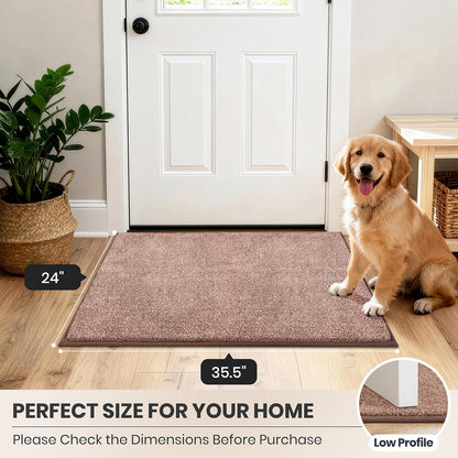 PURRUGS Dirt Trapping Door Mat 20" x 31.5", Non-Slip Machine Washable Entryway Rug, Dog Doormat, Indoor Front Door Mat, Super Absorbent Entry Rug for Muddy Shoes & Paws, Bluish Grey-Black