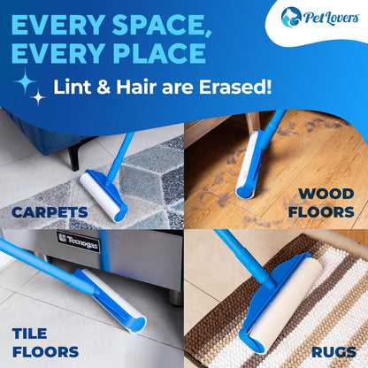 PetLovers Extra Sticky Lint Roller Mega Value Set 600 Sheets for Pet Hair Removal, Dog and Cat Lint Remover 6 Pack