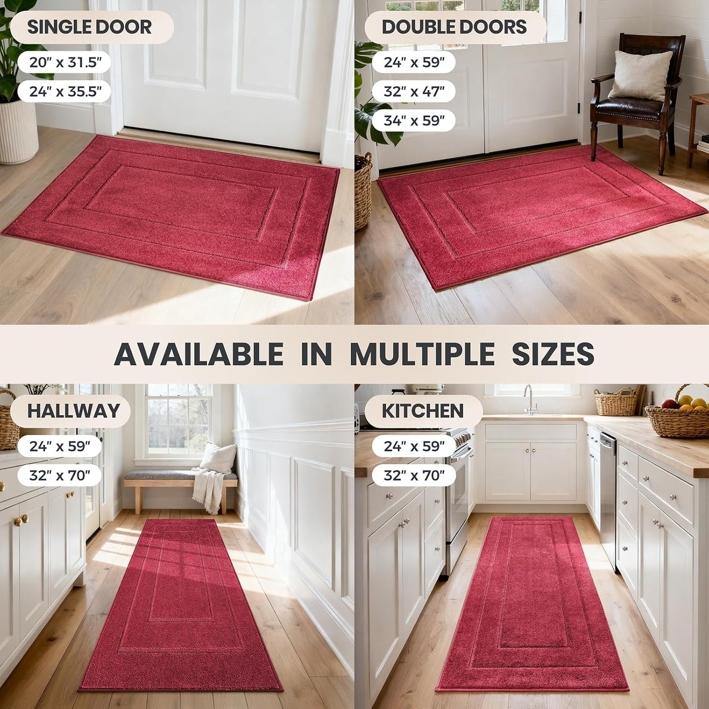 PURRUGS Dirt Trapping Door Mat 32" x 47", Non-Slip/Skid Machine Washable Entryway Rug, Dog Doormat, Super Absorbent Welcome Mat for Muddy Wet Shoes and Paws, Grayish Brown