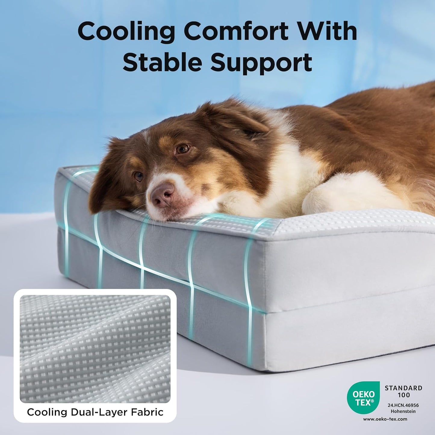 Bedsure Orthopedic Dog Bed Medium Size Dogs - Washable Small Medium Dog Cat Bed Waterproof, Comfort Cats Couch Sofa with Washable Removable Cover, Pets Bed with Nonskid Bottom, Grey, 28"