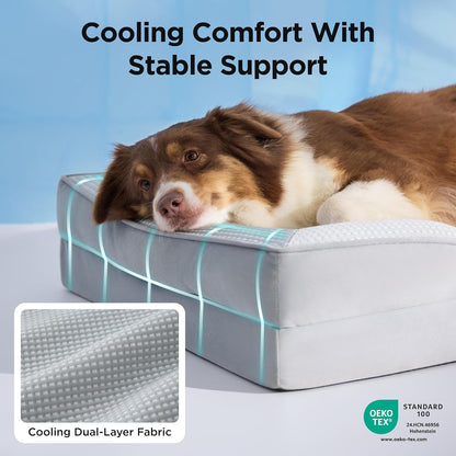 Bedsure Orthopedic Dog Bed Medium Size Dogs - Washable Small Medium Dog Cat Bed Waterproof, Comfort Cats Couch Sofa with Washable Removable Cover, Pets Bed with Nonskid Bottom, Grey, 28"
