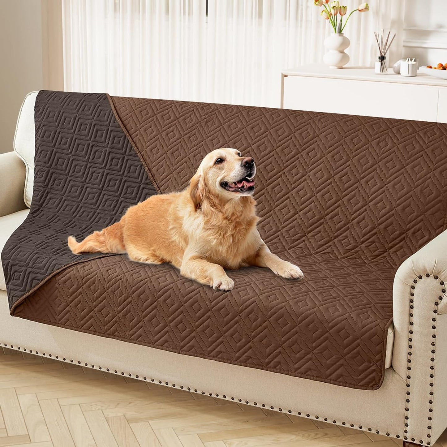 hyha Waterproof Dog Blanket, Soft Pet Bed Blankets, Waterproof Sofa Couch Cover for Dogs Washable, Reversible Pet Couch Covers for Sofa Furniture (30x70 Inch, Grey/Dark Grey)