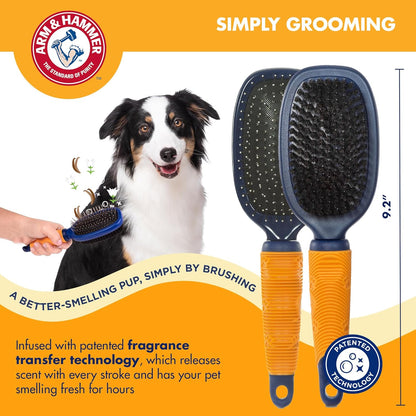 Arm & Hammer Deodorizing Dog Grooming Comb, Fragrance Transfer Technology with Baking Soda, Fine & Standard Teeth for Detangling & Flea Removal, Dematting Tool for Dogs, Sweet Apple & Rose Scent