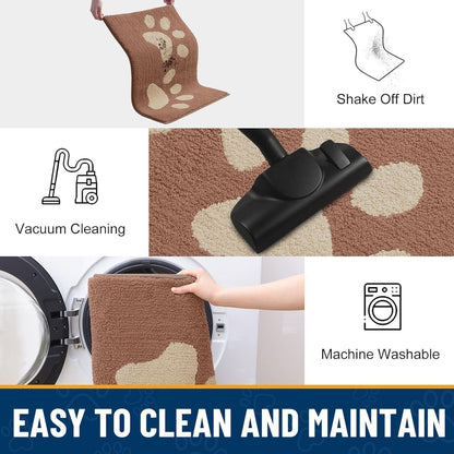 Smiry Dog Door Mat for Muddy Paws, Absorbs Moisture and Dirt, Low-Profile Entryway Mat with Non-Slip Backing, Entry Indoor Outdoor Doormat for Inside Floor (30x20 Inches, Grey, Striped)