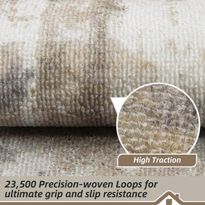 BEQHAUSE Stair Treads for Wooden Steps Non-Slip Machine Washable Carpet Stair Treads 8"X30" Soft Indoor Stair Runner for Kids Elders and Pets, 100% Polyester, TPE Backing, 15pcs, Brown/Grey