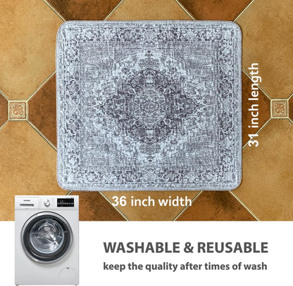 nunubaby Washable Pee Pads for Dogs, Stylish, Non-Slip and Leak-Proof Pee Pads. Reusable Potty Pads for Dogs for Crates and Floors.(Beige/Multi, 24" x48" )