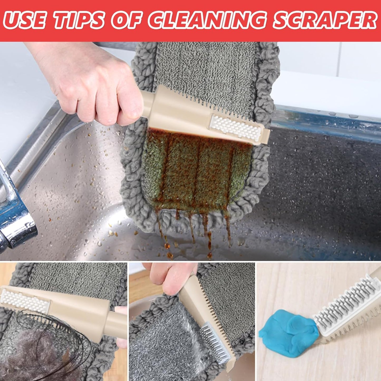 HOMTOYOU Spray Mops for Floor Cleaning: Wet Mop for Hardwood Tile Wood Laminate Vinyl - 3 Washable Microfiber Pads for Swiffer Powermop - Absorbs Pet Hair Dust