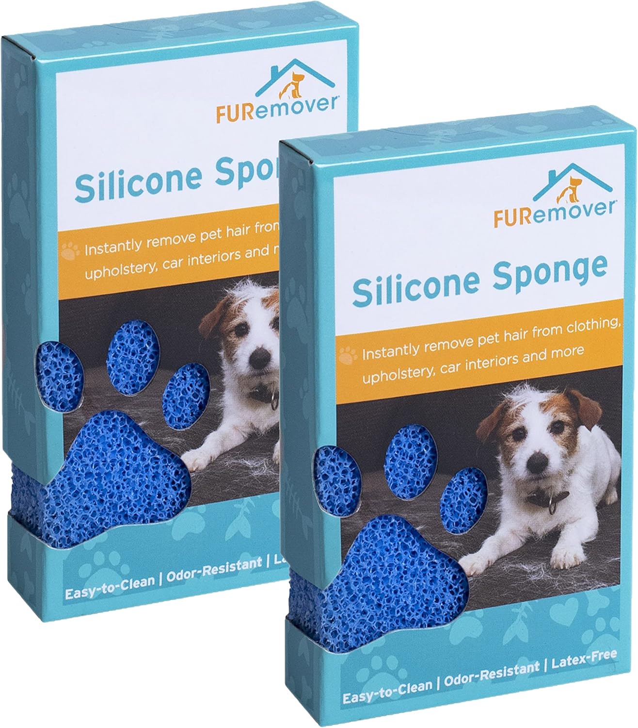 FURemover Duo Pet Hair Rubber Brush, Dual Sided to Easily Remove Fur and Lint from Clothing and Upholstery, Thick Bristles Groom Dogs and Cats, Easy to Clean, Colors May Vary