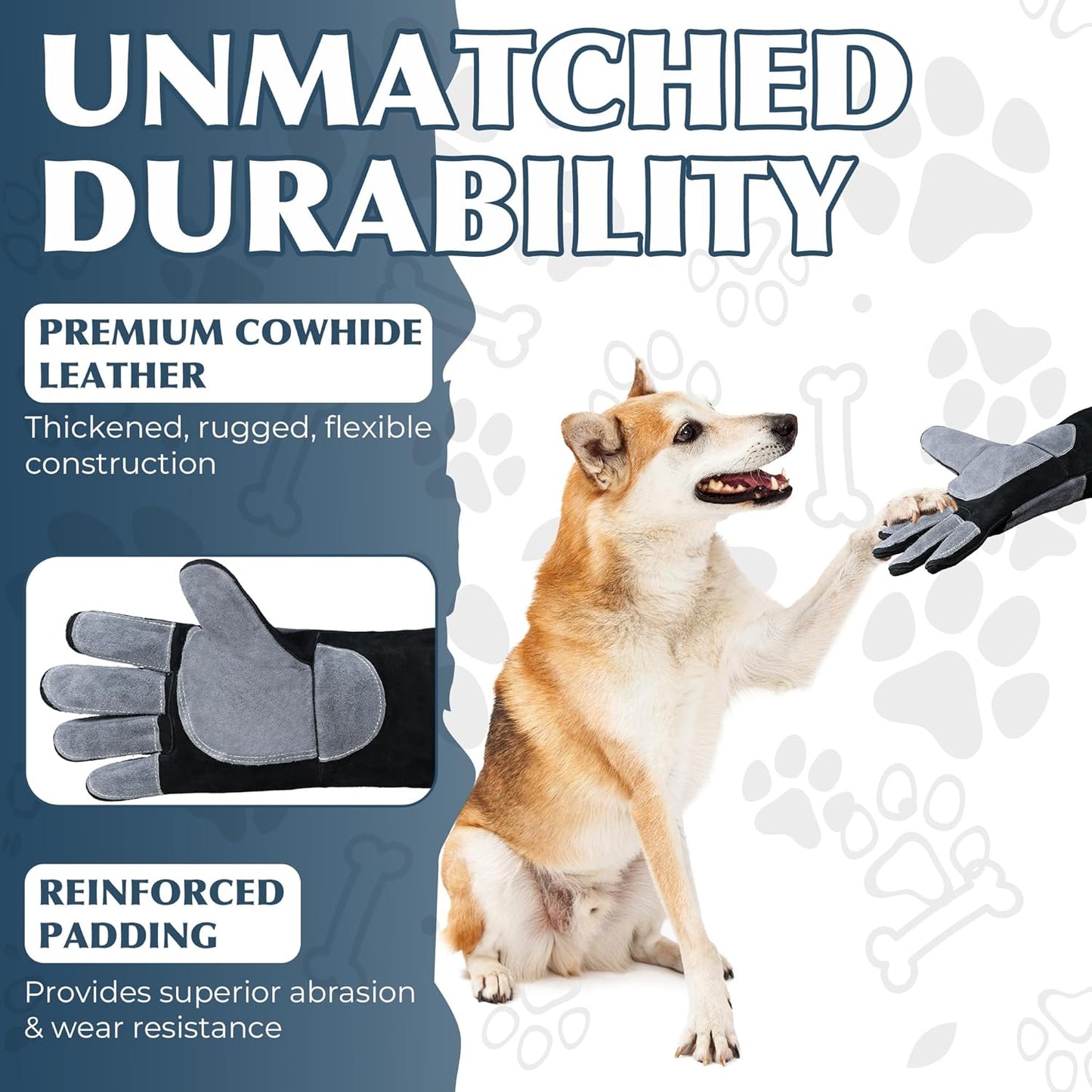 HANDLANDY Animal Handling Gloves, Bite-Proof, Scratch-Resistant, Pet Gloves for Dogs, Cats, Falconry, Gardening