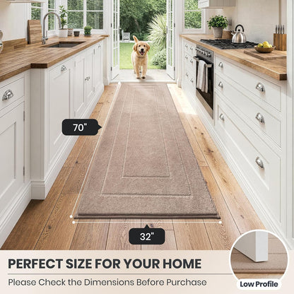 PURRUGS Dirt Trapping Door Mat 32" x 47", Non-Slip/Skid Machine Washable Entryway Rug, Dog Doormat, Super Absorbent Welcome Mat for Muddy Wet Shoes and Paws, Grayish Brown