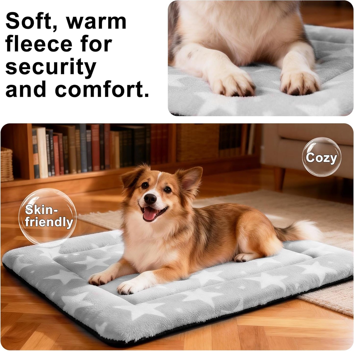 Dog Bed Mat – Soft & Comfortable Dog Kennel Pad for Crate – Durable Crate Bed & Mat for Dogs & Cats – Ideal for Crate, Kennel, and Home Use