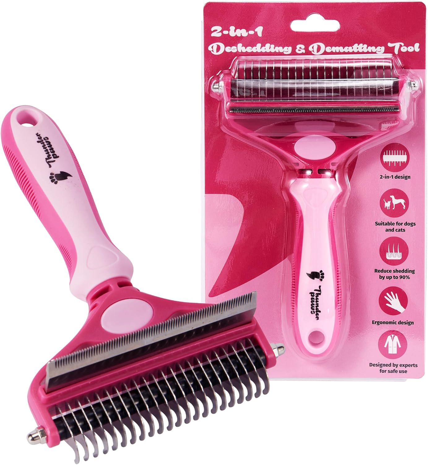 Best Professional De-Shedding Tool and Pet Grooming Brush, D-Shedz for Breeds of Dogs, Cats with Short or Long Hair, Small, Medium and Large (Green)