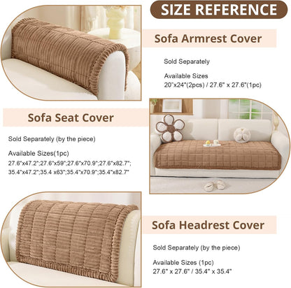 OstepDecor Couch Cover for Dogs, Washable Non Slip Sofa Cover for Pets, Soft Couch Covers for Sofa, Loveseat and Sectional, Furniture Protector Against Pet Hair & Scratches (27.6" x 27.6", Khaki)