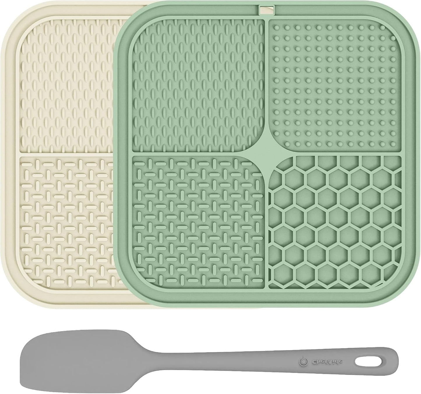 ChefAide 2 Pack Lick Mat for Dogs,Cats,Upgraded 8.5×8.5 inches Licking Mats with Suction Cups,Slow Feeder Licking Pad for Anxiety Relief and Boredom Reducer,Suitable for Dog Training Set 3