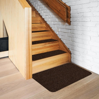 Stair Treads for Wooden Steps Carpet, Non-Slip Stair Runner Indoor Outdoor Stair Tread Mats Covers Pads, 19" x 31"Matching Landing Step Runner for Elders, Kids and Dogs (19" x 31", Black)