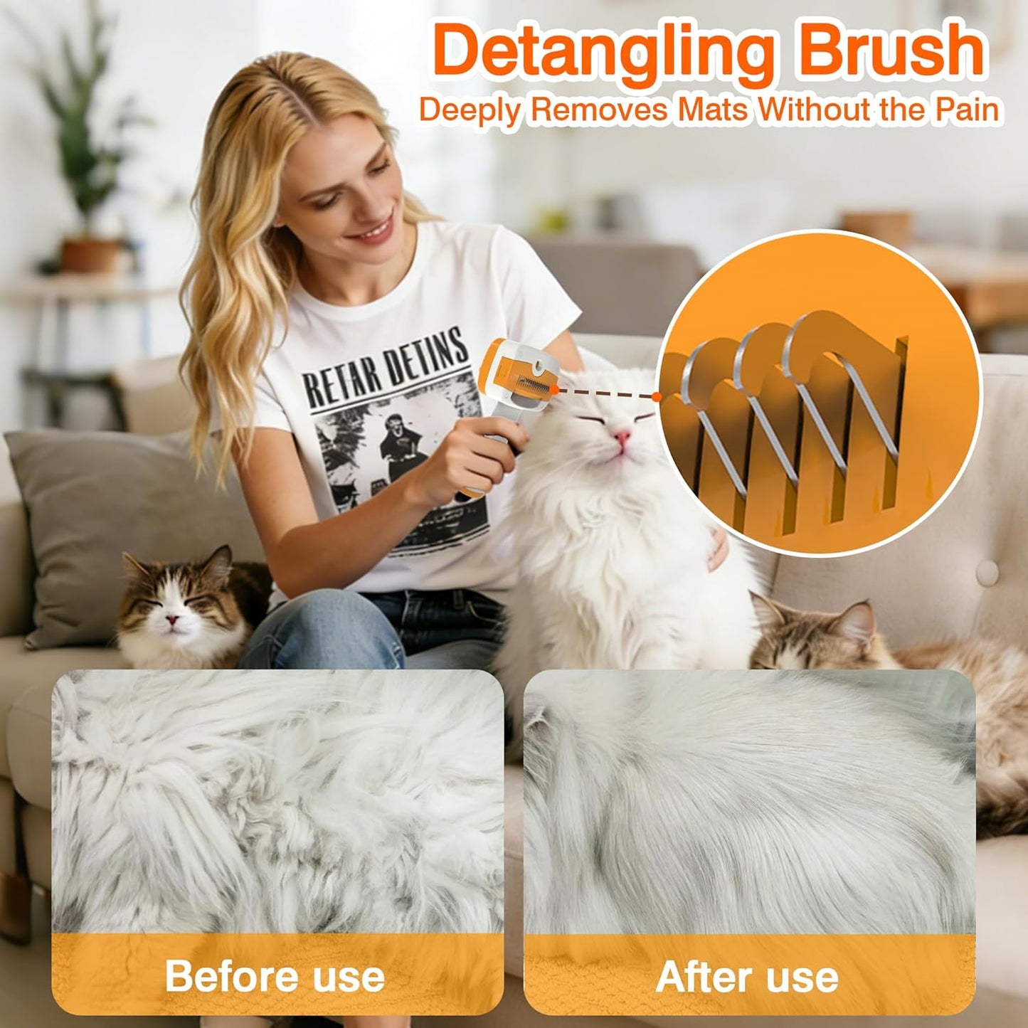 Pet Steam Brush for Dogs & Cats,5-in-1 Self-Cleaning Dog Steam Brush with 3 Swap-in Heads (Grooming, Dematting, Deshedding),Cat Spray Hair Removal Comb,Includes Pet Essence & Storage Bag
