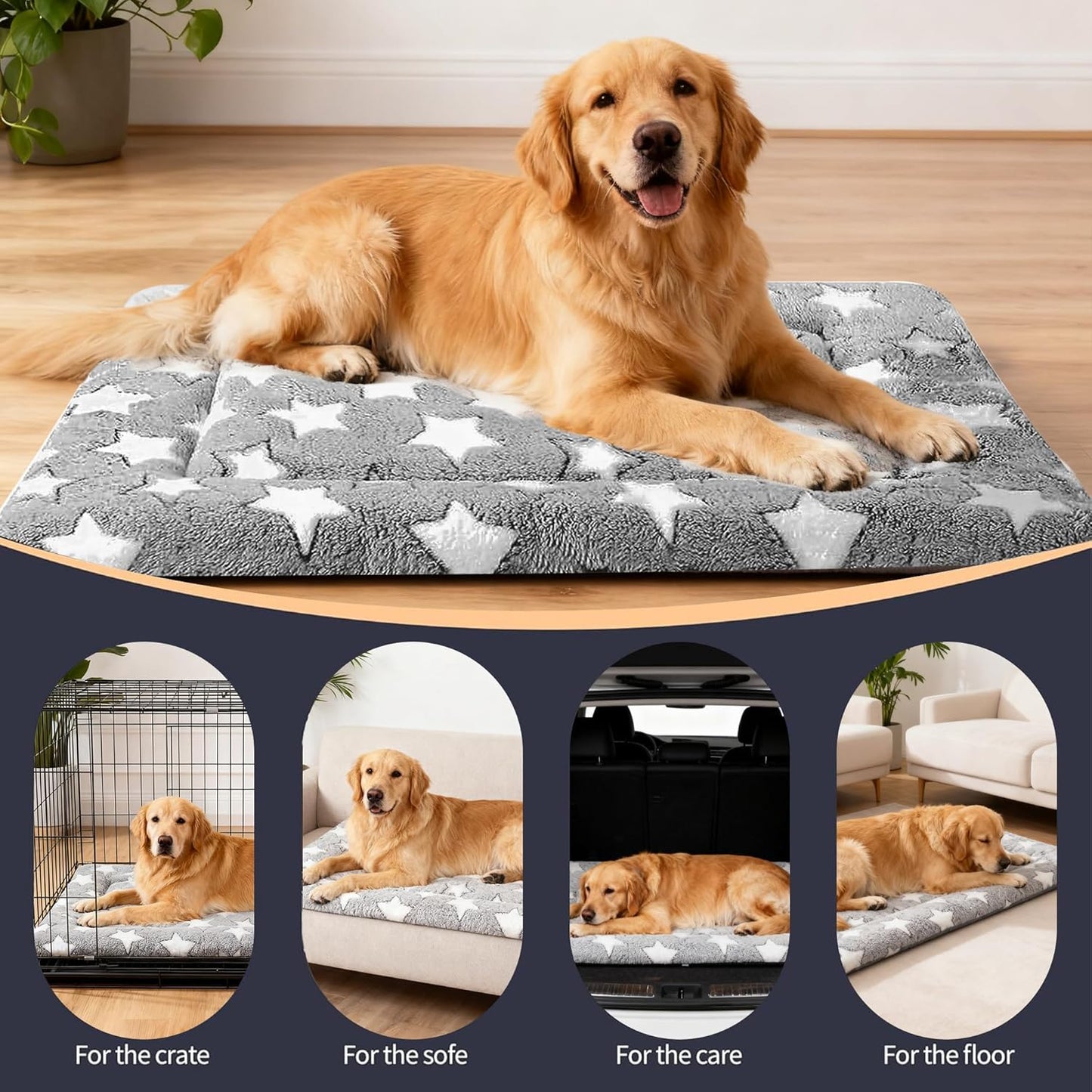 Dog Bed Mat – Soft & Comfortable Dog Kennel Pad for Crate – Durable Crate Bed & Mat for Dogs & Cats – Ideal for Crate, Kennel, and Home Use