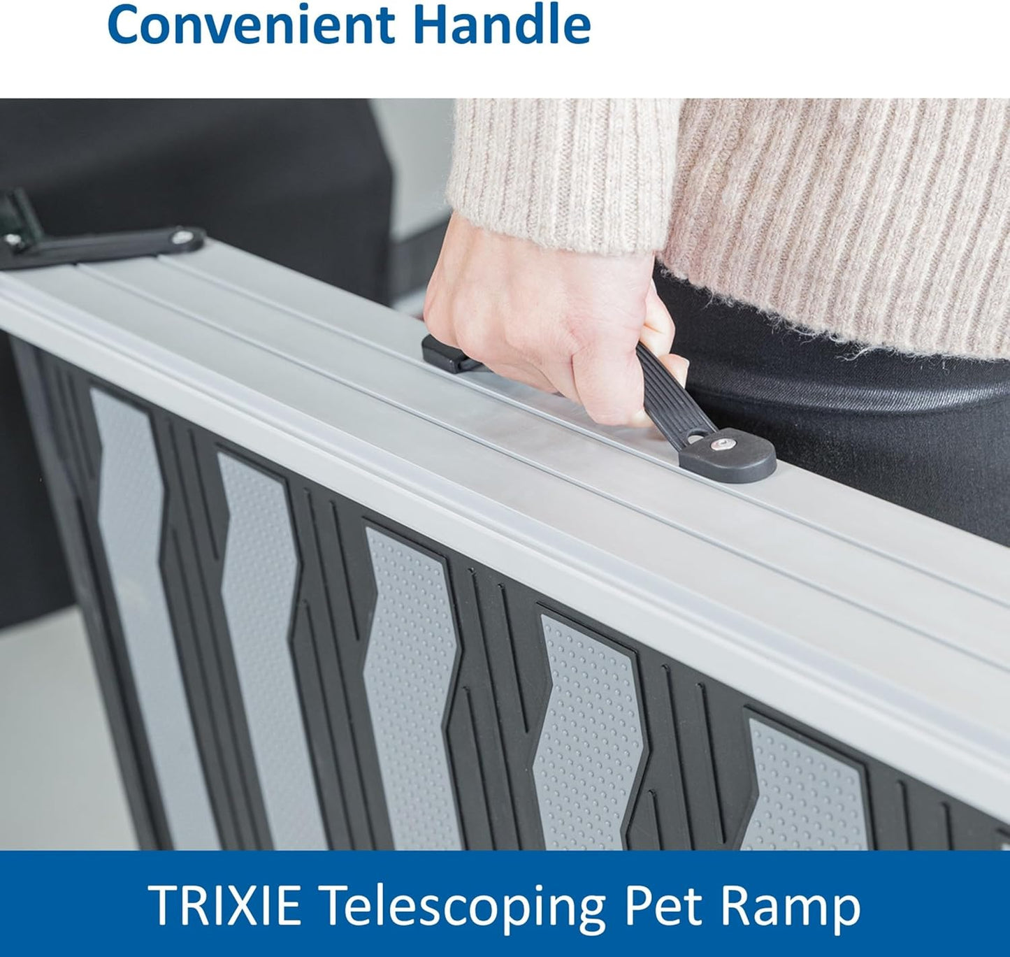 Trixie Folding Dog Ramp with Non-Slip Surfaces - Pet Ramp for Large Cars and SUVs - Foldable, Easy to Store and Clean - in Black